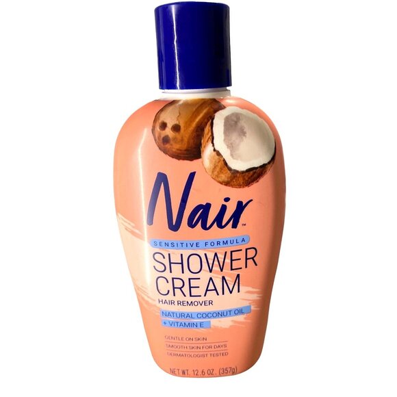 Nair Sensitive Formula Shower Cream Hair Remover Coconut Oil 12.6 Oz Smooth Skin - Picture 1 of 3